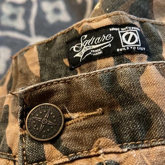 SQUARE ZERO Distressed camouflage paint splatter canvas pant 38x30 - Picture 7 of 11